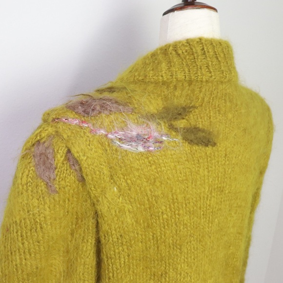 Rare Vintage Mohair Button Up Long Coat Green - Picture 5 of 11